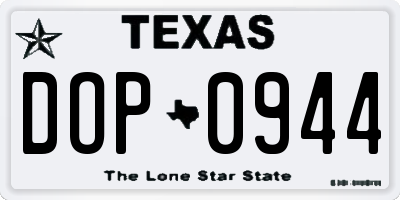 TX license plate DOP0944