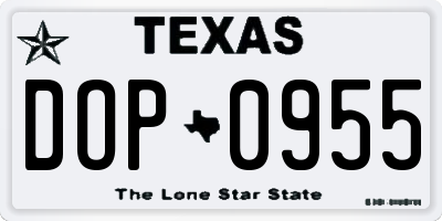 TX license plate DOP0955