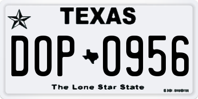 TX license plate DOP0956
