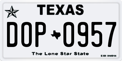 TX license plate DOP0957