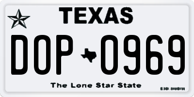 TX license plate DOP0969