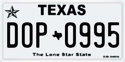 TX license plate DOP0995