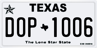 TX license plate DOP1006