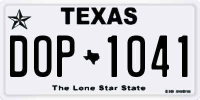 TX license plate DOP1041