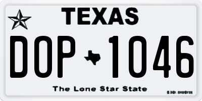 TX license plate DOP1046