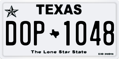TX license plate DOP1048