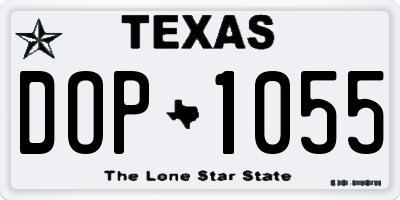 TX license plate DOP1055