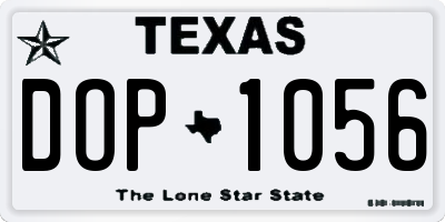 TX license plate DOP1056