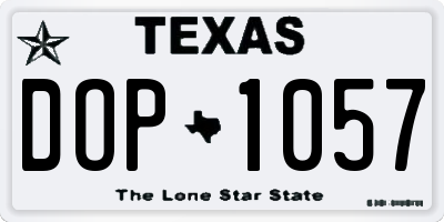 TX license plate DOP1057
