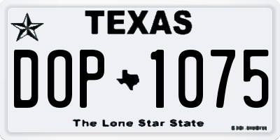 TX license plate DOP1075