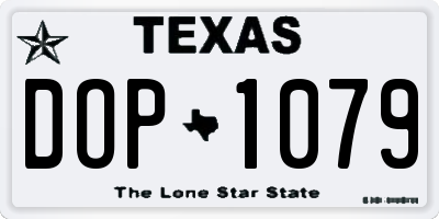 TX license plate DOP1079