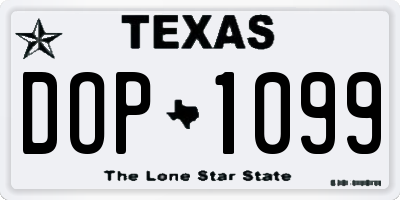 TX license plate DOP1099