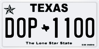 TX license plate DOP1100