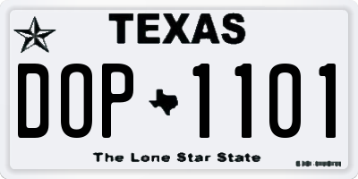 TX license plate DOP1101
