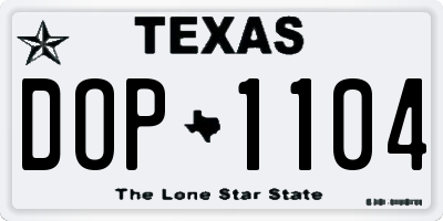 TX license plate DOP1104