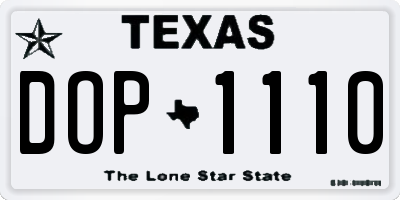 TX license plate DOP1110