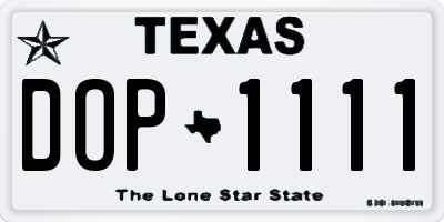 TX license plate DOP1111