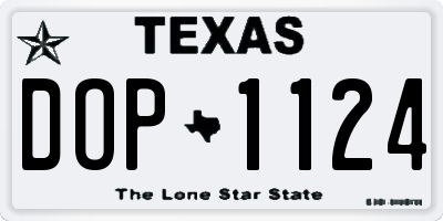 TX license plate DOP1124