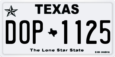 TX license plate DOP1125