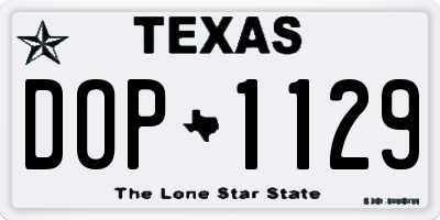 TX license plate DOP1129
