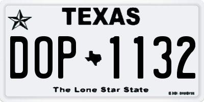 TX license plate DOP1132