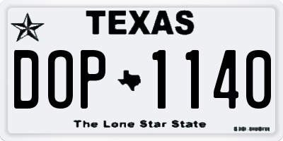 TX license plate DOP1140