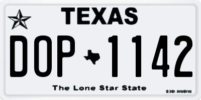 TX license plate DOP1142