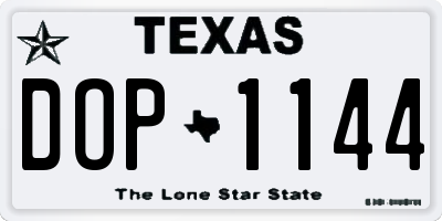 TX license plate DOP1144