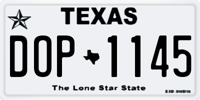 TX license plate DOP1145