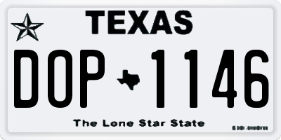 TX license plate DOP1146
