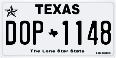 TX license plate DOP1148