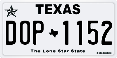 TX license plate DOP1152