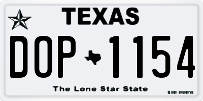 TX license plate DOP1154