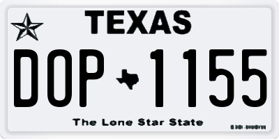TX license plate DOP1155