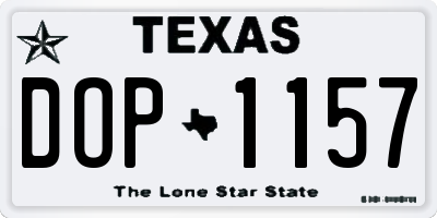 TX license plate DOP1157
