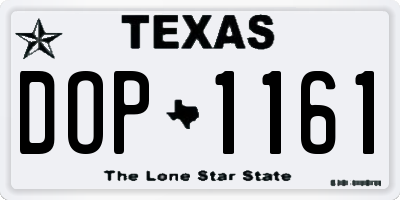 TX license plate DOP1161