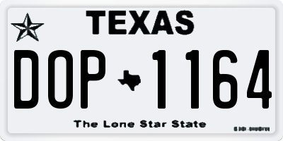 TX license plate DOP1164