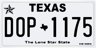 TX license plate DOP1175
