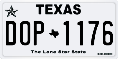 TX license plate DOP1176