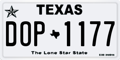 TX license plate DOP1177