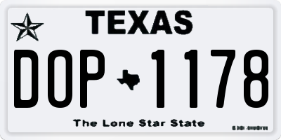 TX license plate DOP1178