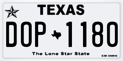 TX license plate DOP1180