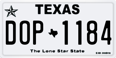 TX license plate DOP1184