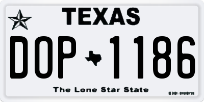 TX license plate DOP1186