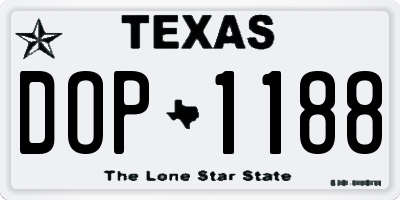 TX license plate DOP1188