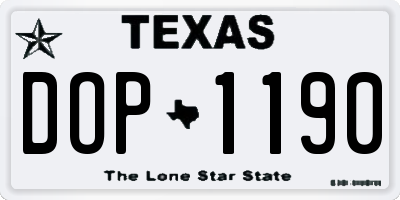 TX license plate DOP1190