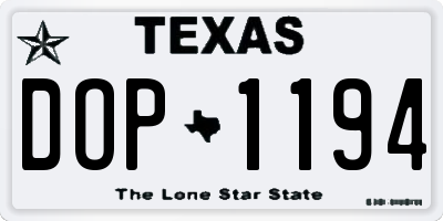 TX license plate DOP1194