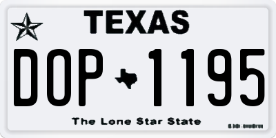 TX license plate DOP1195