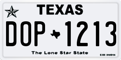TX license plate DOP1213