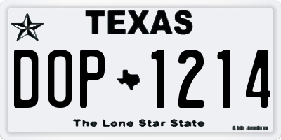TX license plate DOP1214